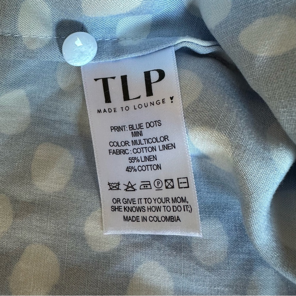 The Lulo Project Blue Polka Dot Halter Wrap Top Linen Cotton Resort Small - Picture 8 of 11